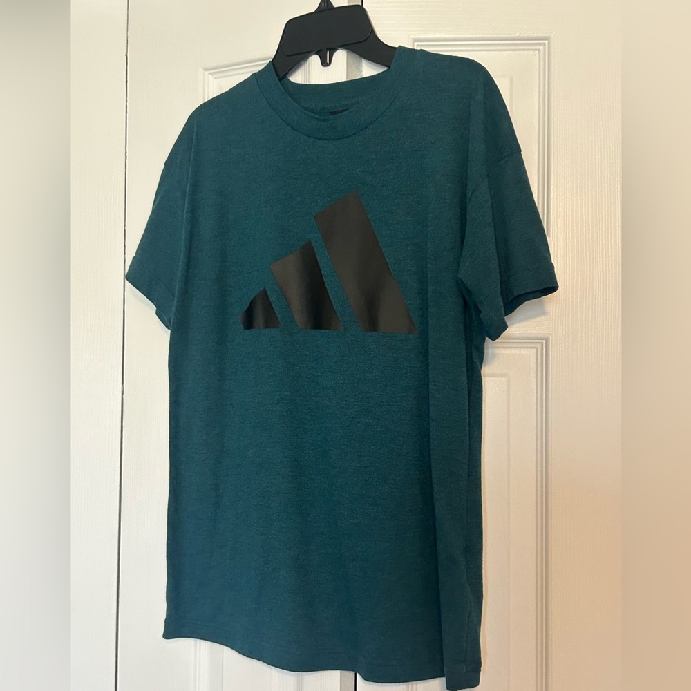 Adidas Dark Teal Three stripe Logo T-shirt